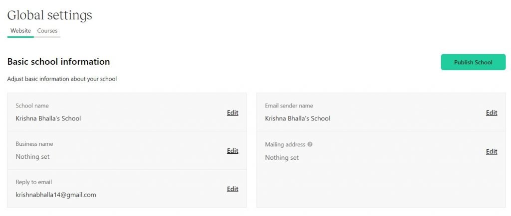 Adjust Information About Your School