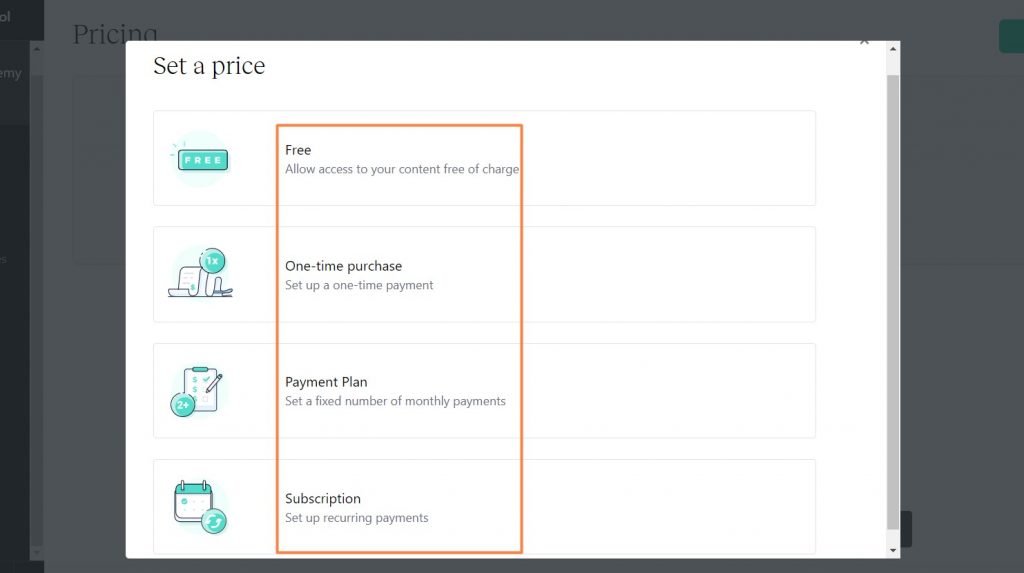 Set Pricing Of Your Course