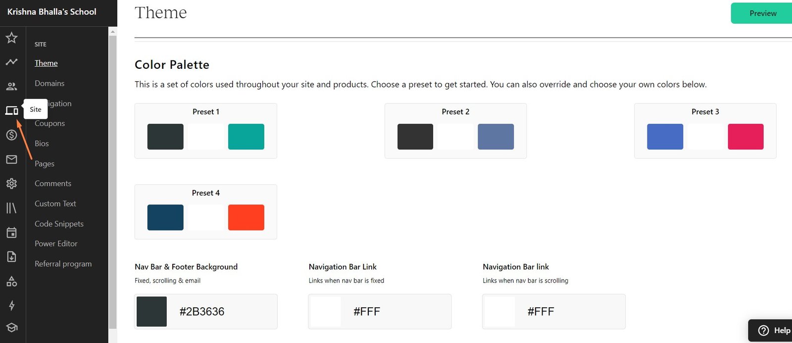 Set Theme for your Course