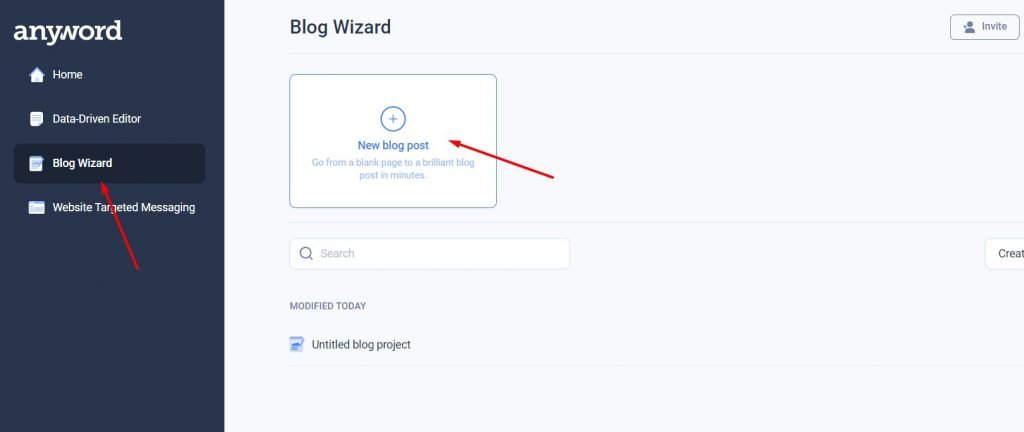 Creating a new Blog Post Wizard in Anyword