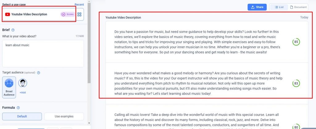 Generating YouTube Video Description in Anyword
