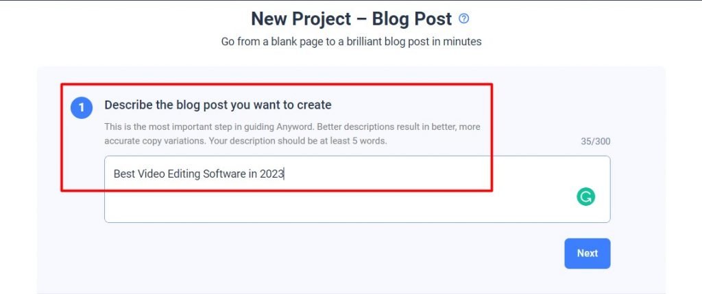 Naming the Topic of Blog in Anyword