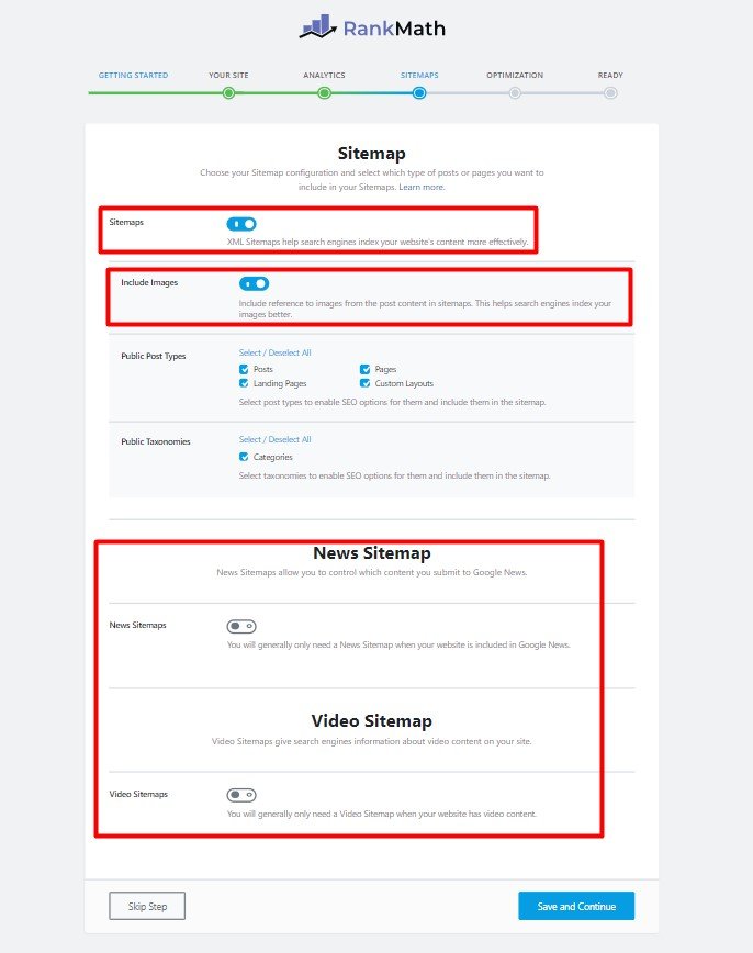 Rank Math SItemaps