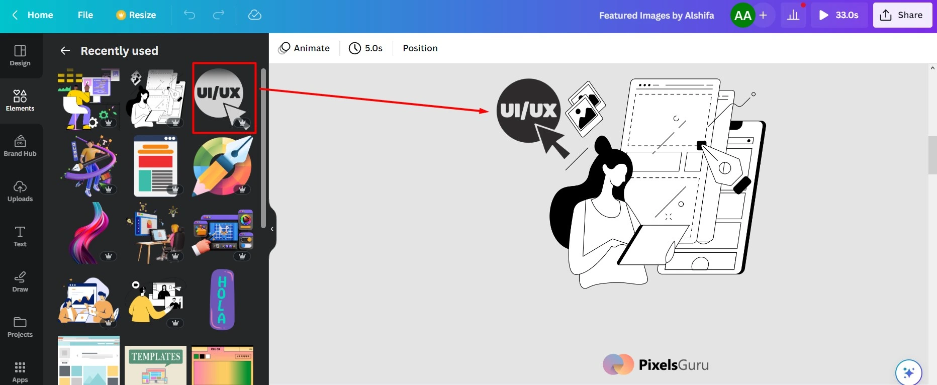 Canva drag and drop editor