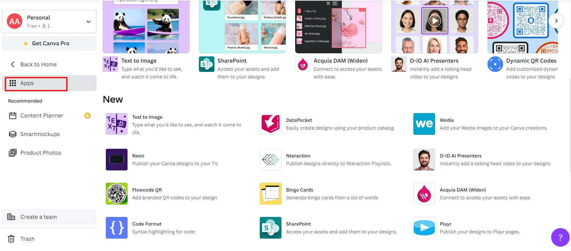 Canva lets you discover app