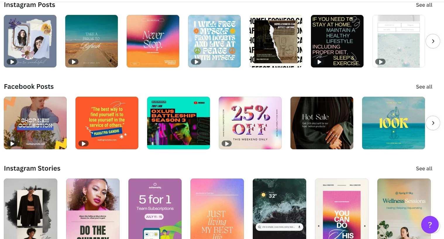 Canva social media posts