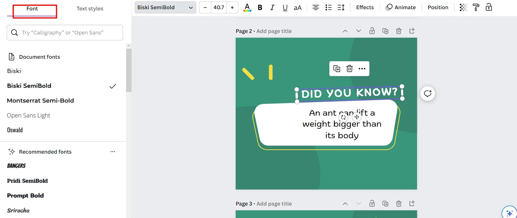 Canvas extensive collection of design elements includes fonts