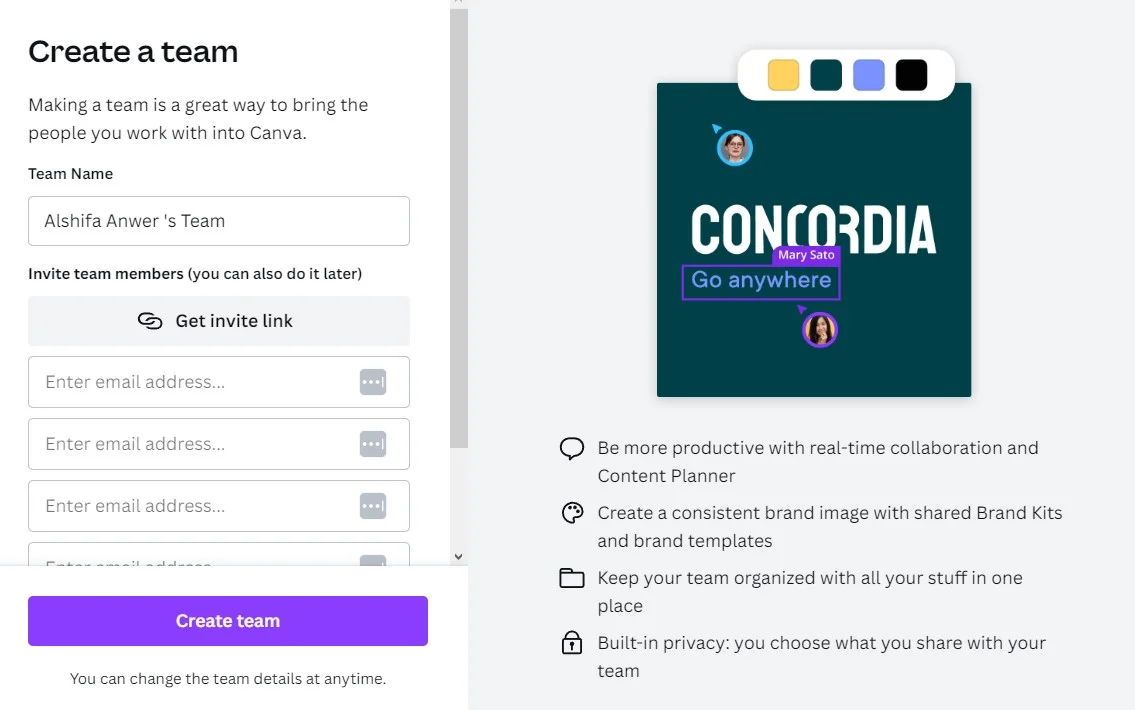 Canve let you be more productive with real time collaboration
