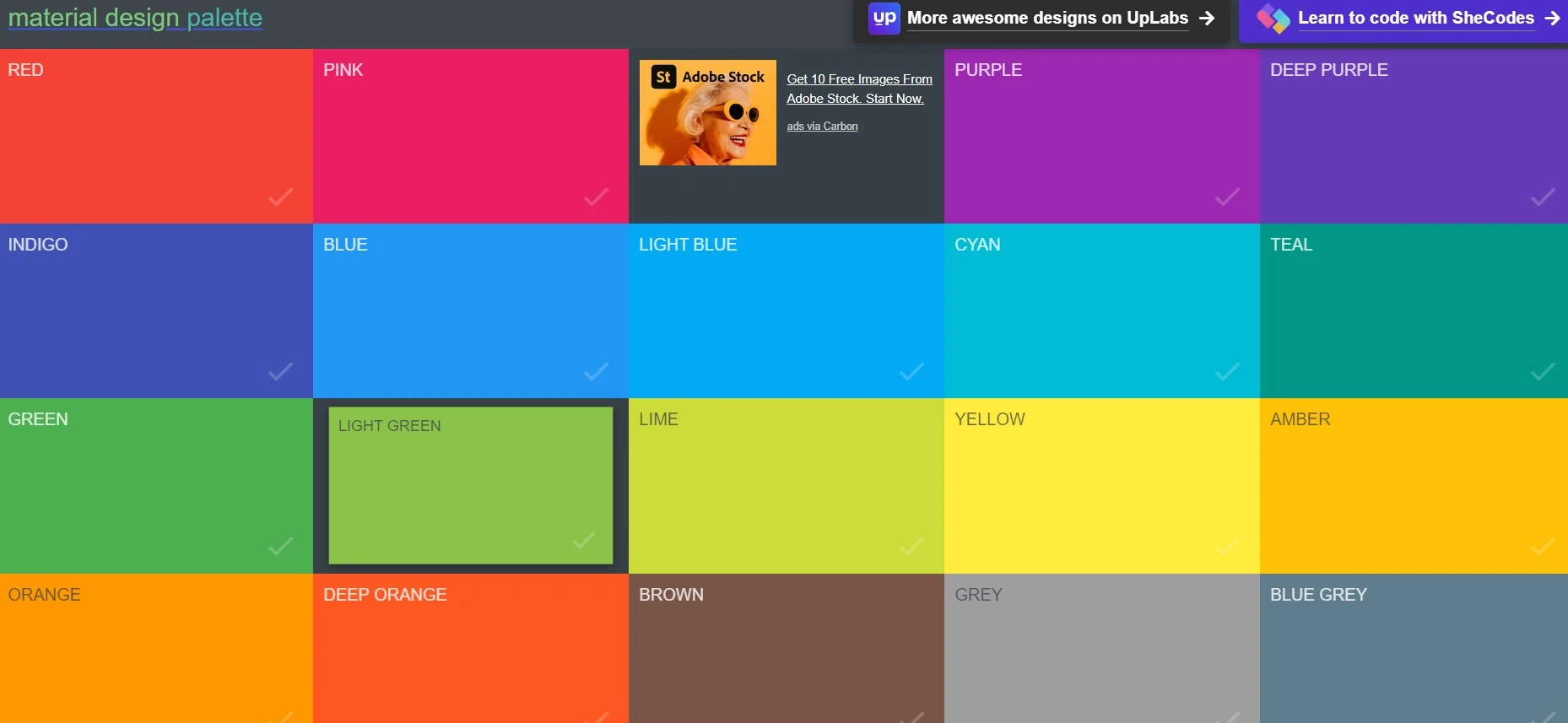 Material Palette color palatte generator tool