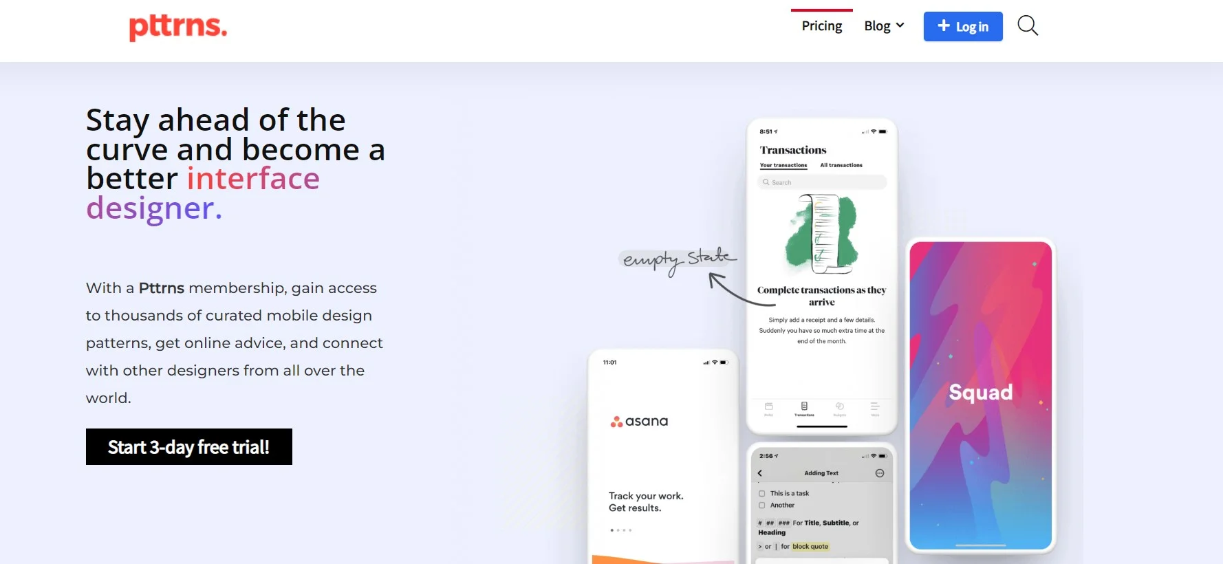 Pttrns one of the best UX UI design inspiration sites
