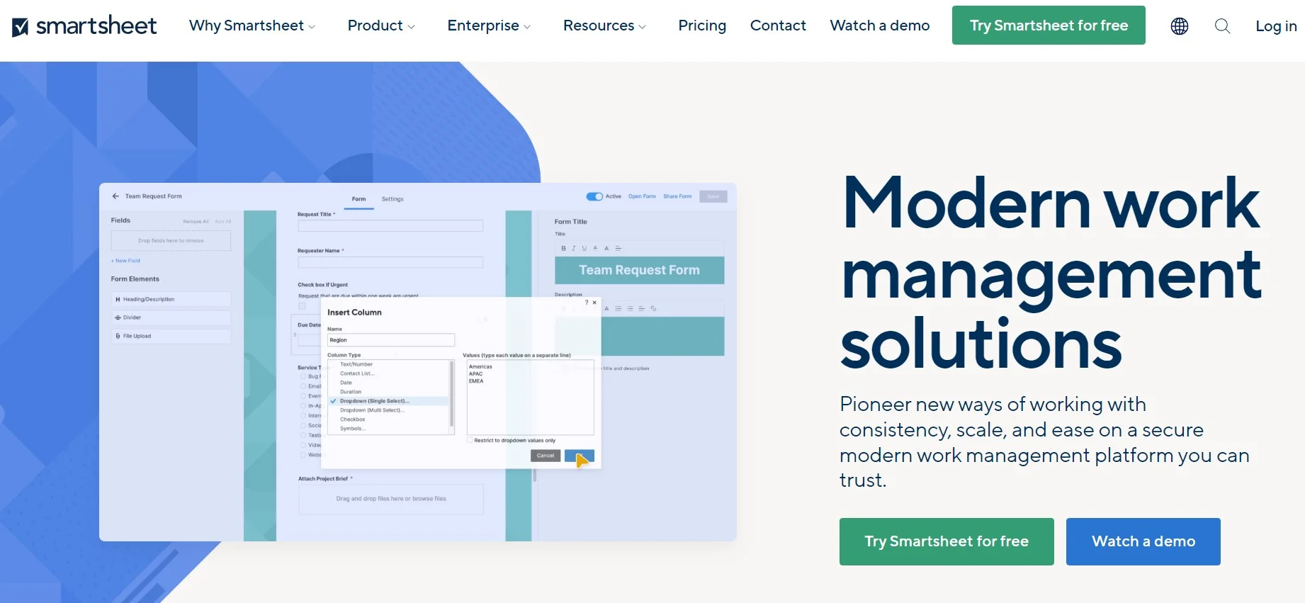 Smartsheet project management software