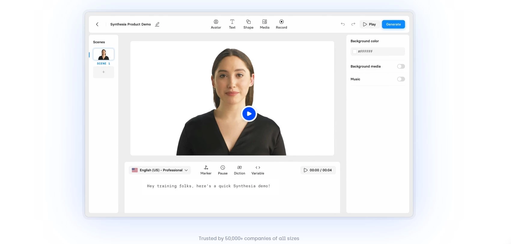 Synthesia Best Ai Voice Generator Tool