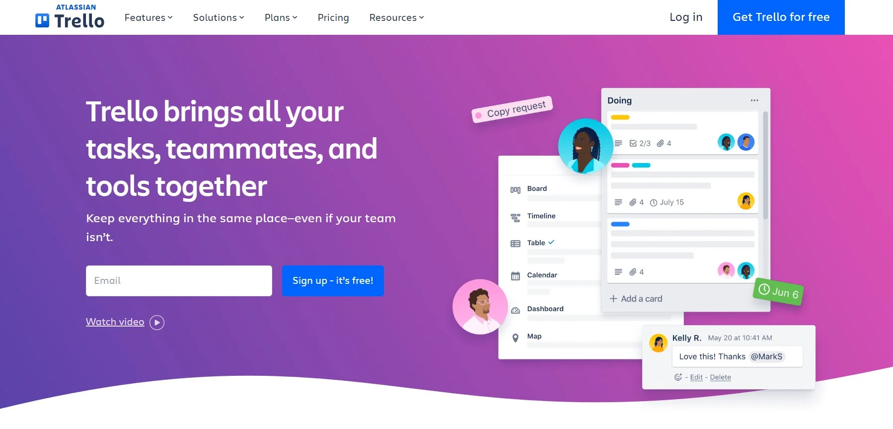 Trello project management software
