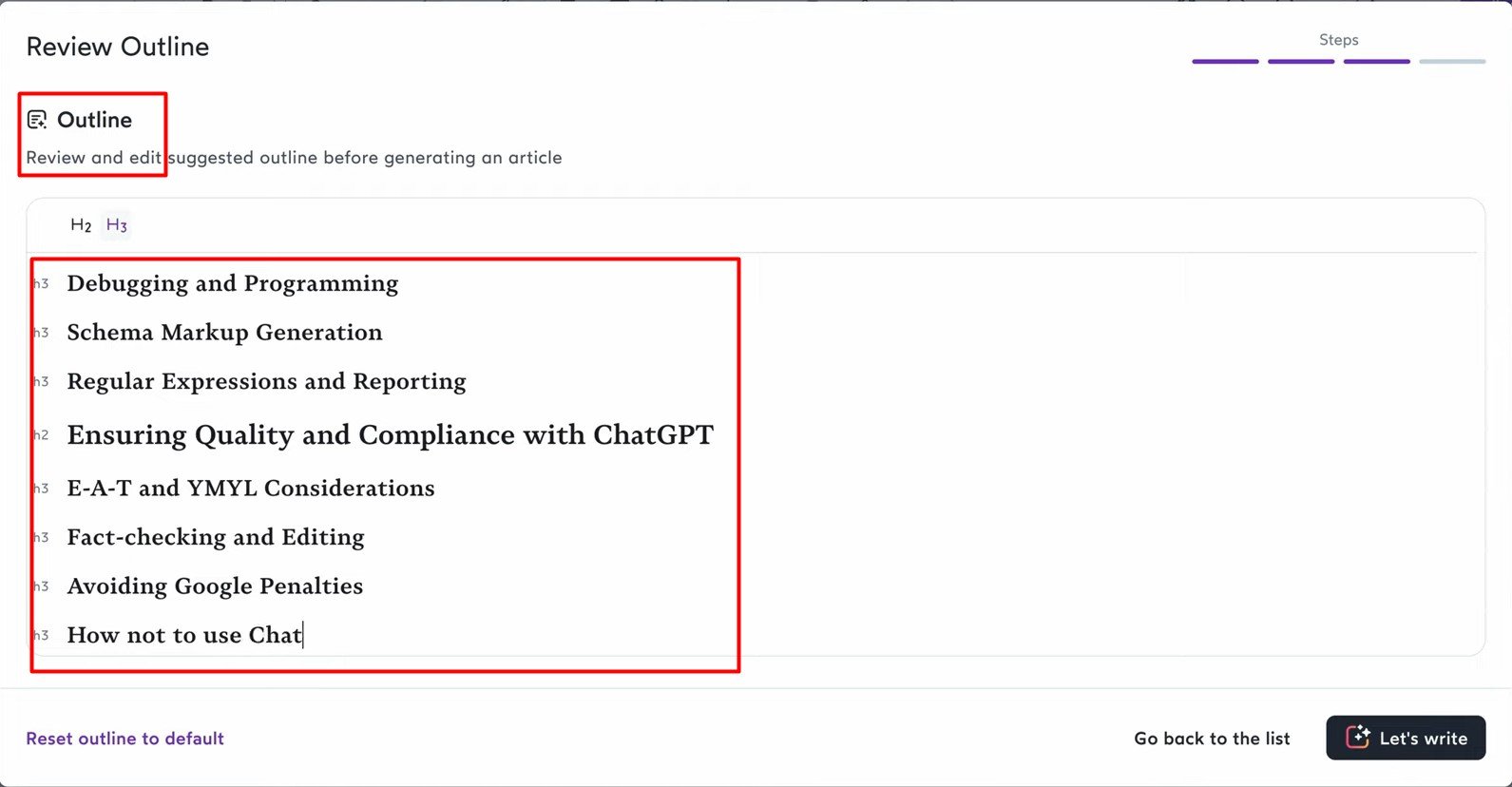 Review Outline Surfer Seo