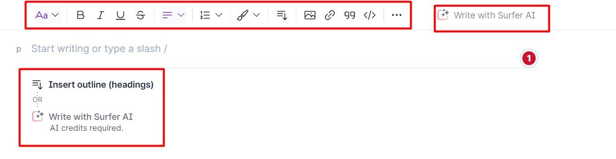 Surfer Seo Content Editor Menu Bar
