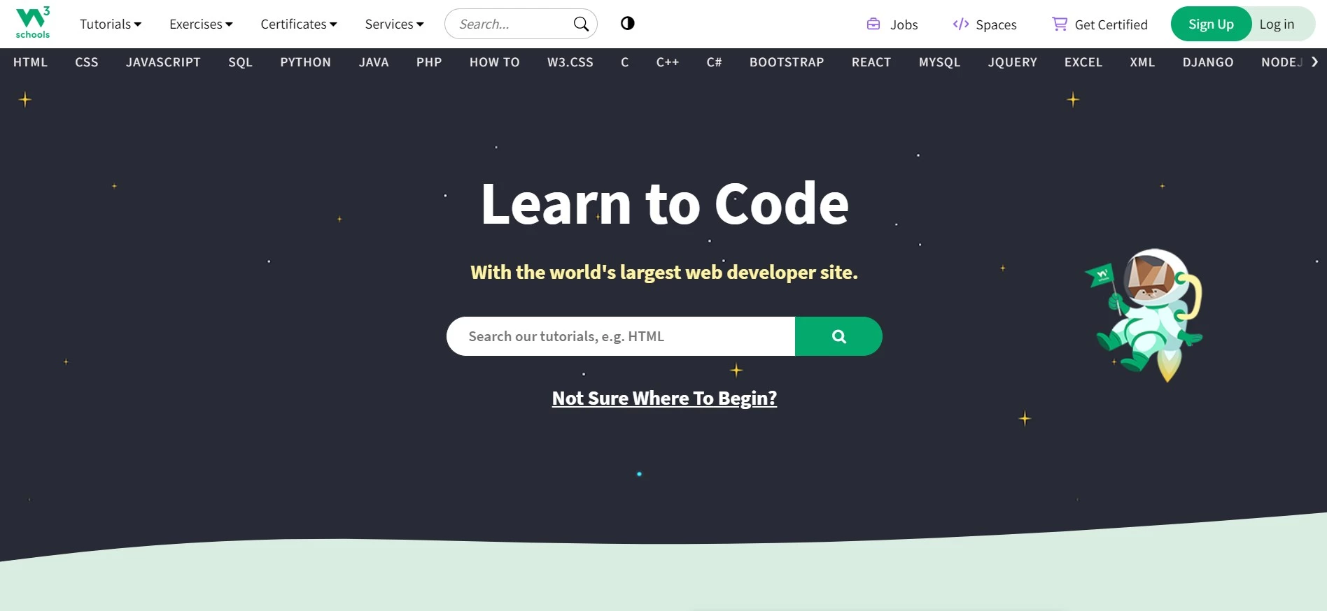 W3Schools Code Editing Tool