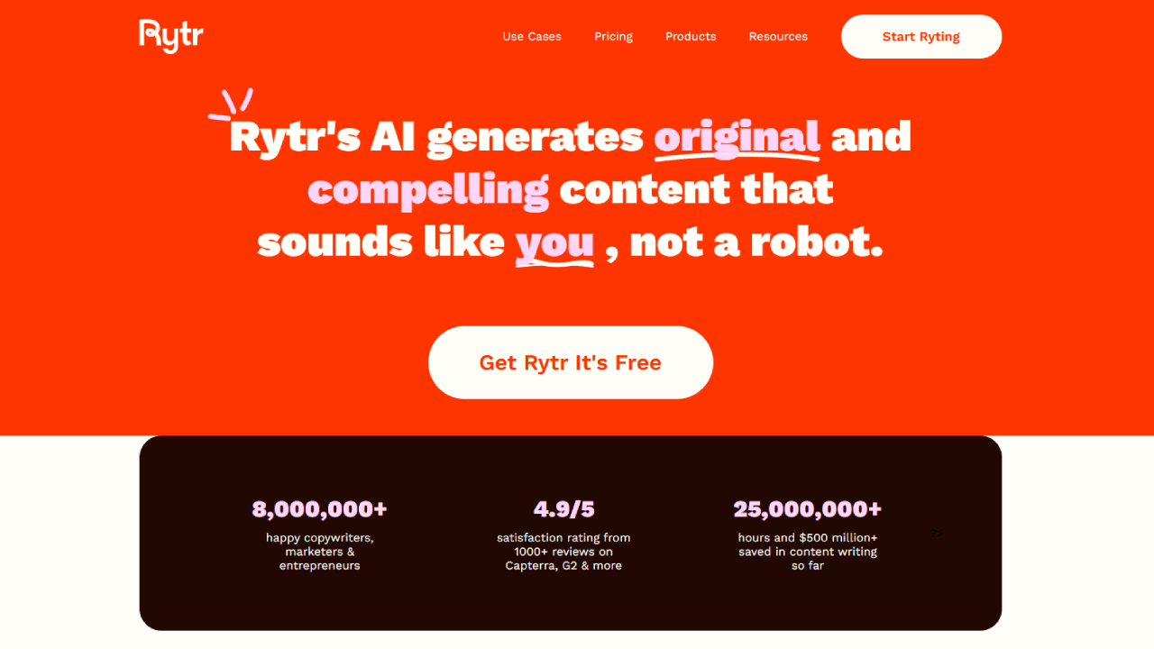 Rytr Homepage